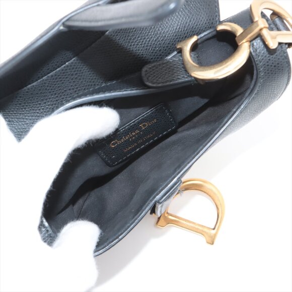 Christian Dior Saddle Bag Leather Shoulder bag Black - Picture 7 of 13